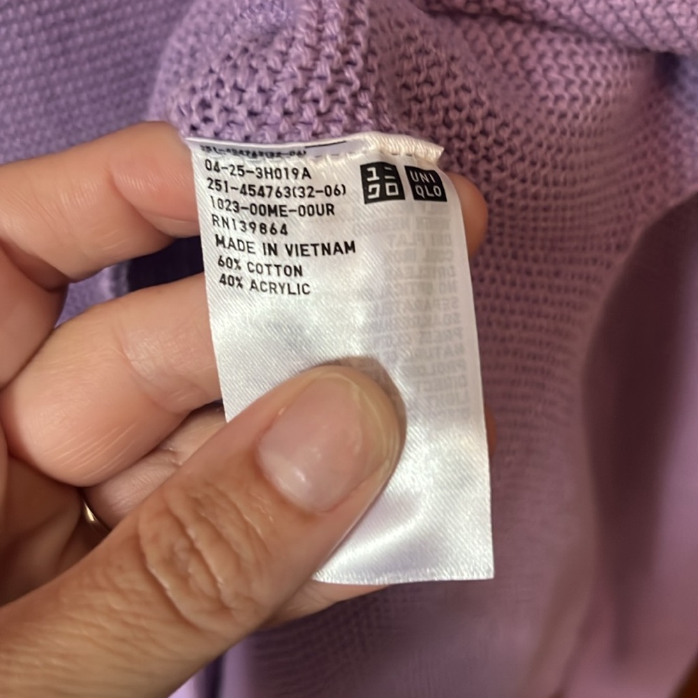 Uniqlo cotton blend knit sweater size M - Picture 6 of 7